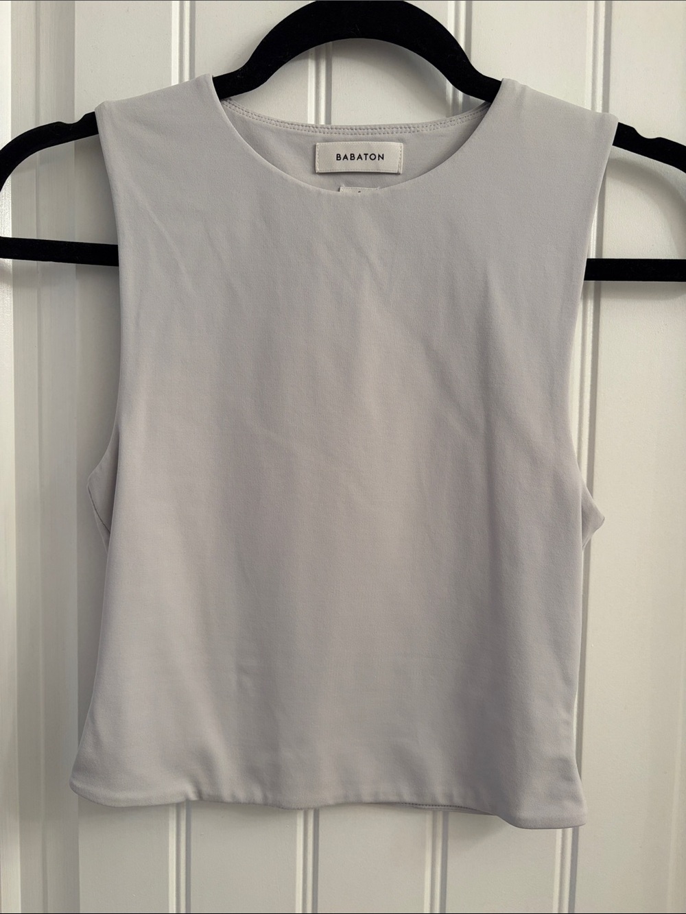Babaton Light Grey Crewneck Sleeveless Top